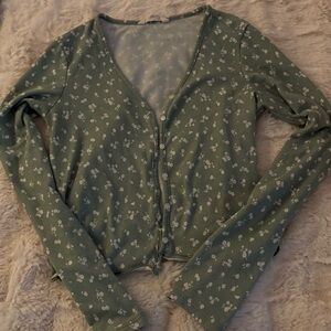 Green Floral Cardigan